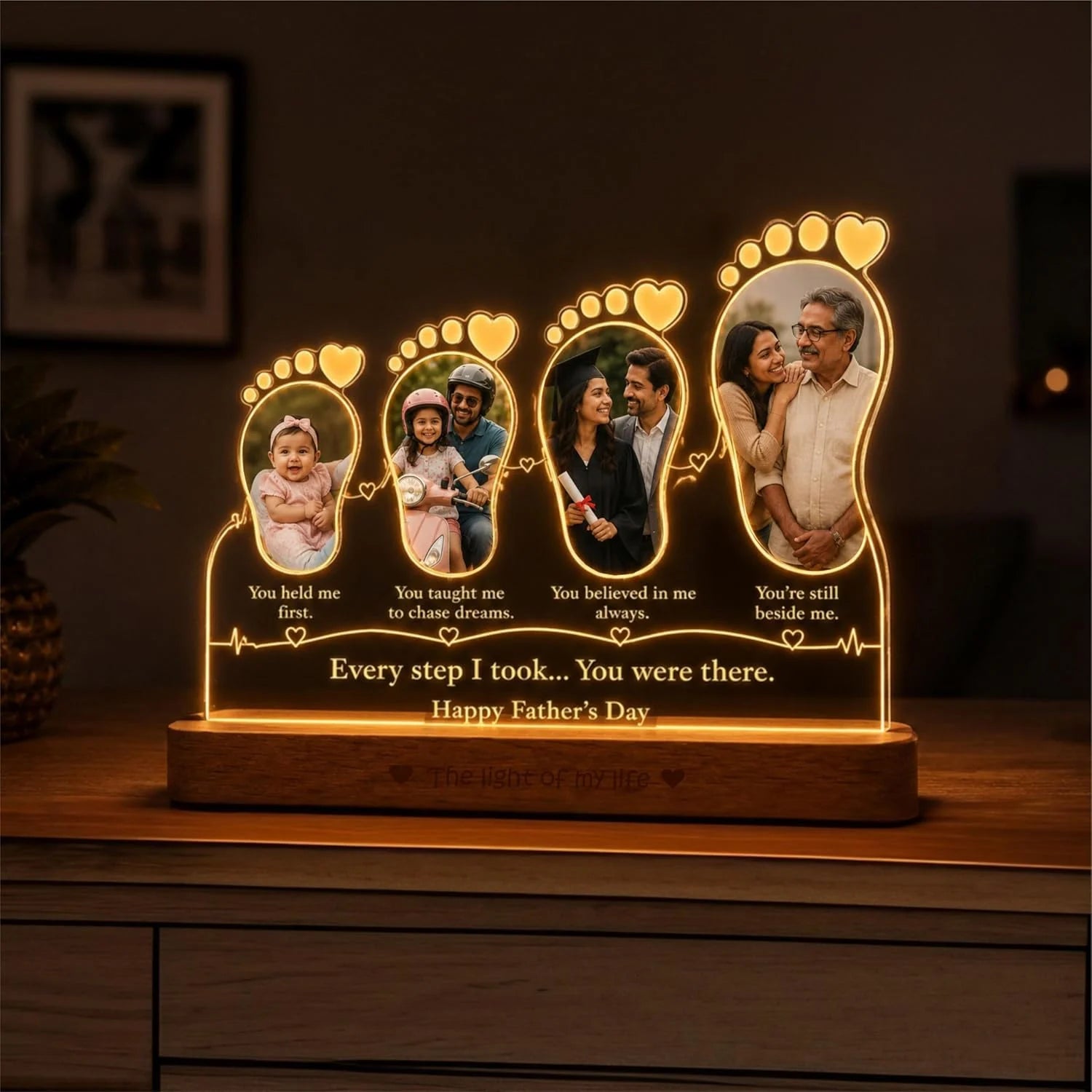 Every Step You Were There Personalized Lamp for Dad