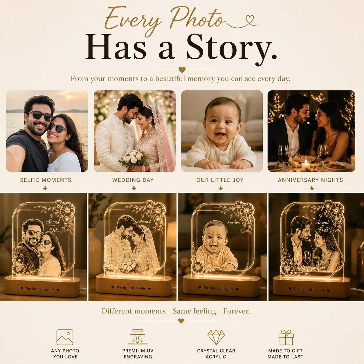 Precious Memories - Engraved Acrylic Photo Lamp