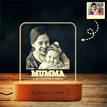 Eternal Need: Engraved Mom & Child Lamp