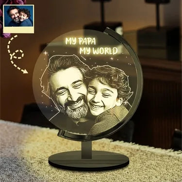 Beloved Dad: Personalized Photo Lamp for Dad