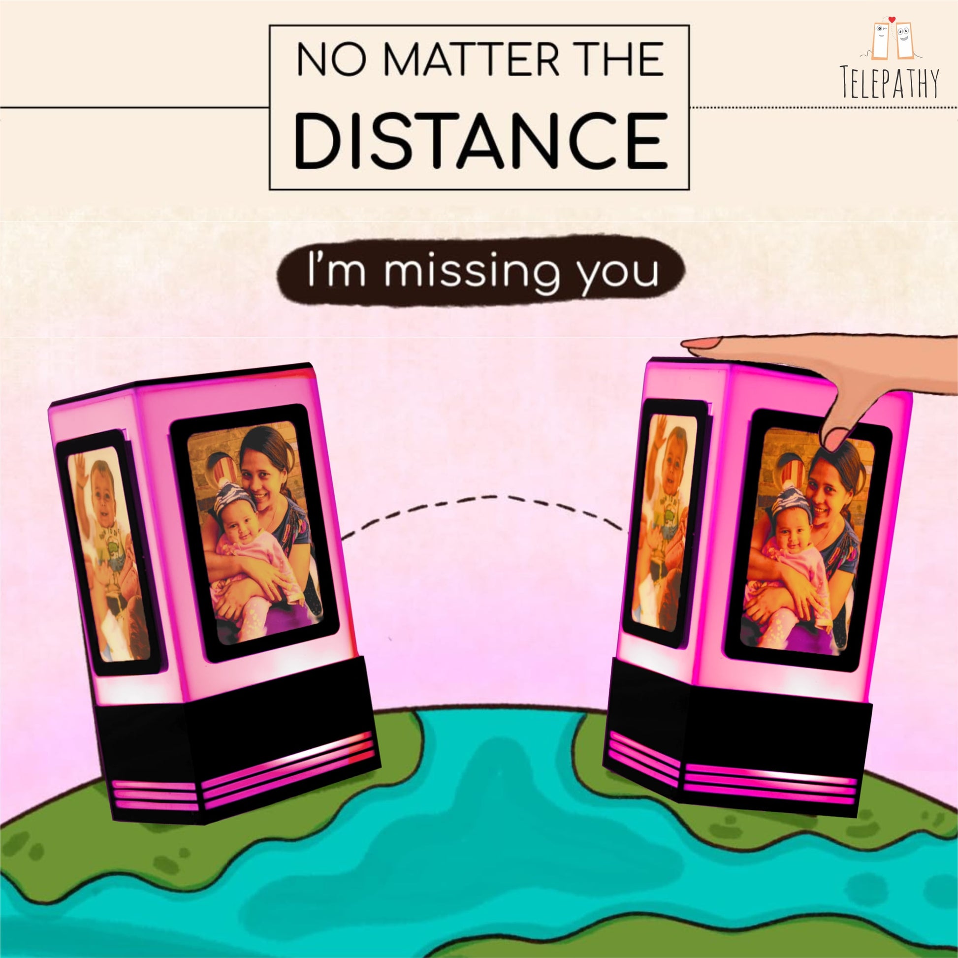 Telepathy – Internet Connected Lamps with Photos – Set of 2 Lamps