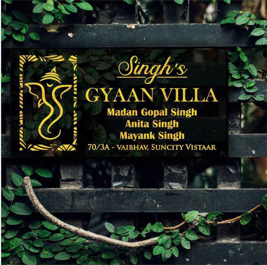 Glorious Ganesha LED Name Plate