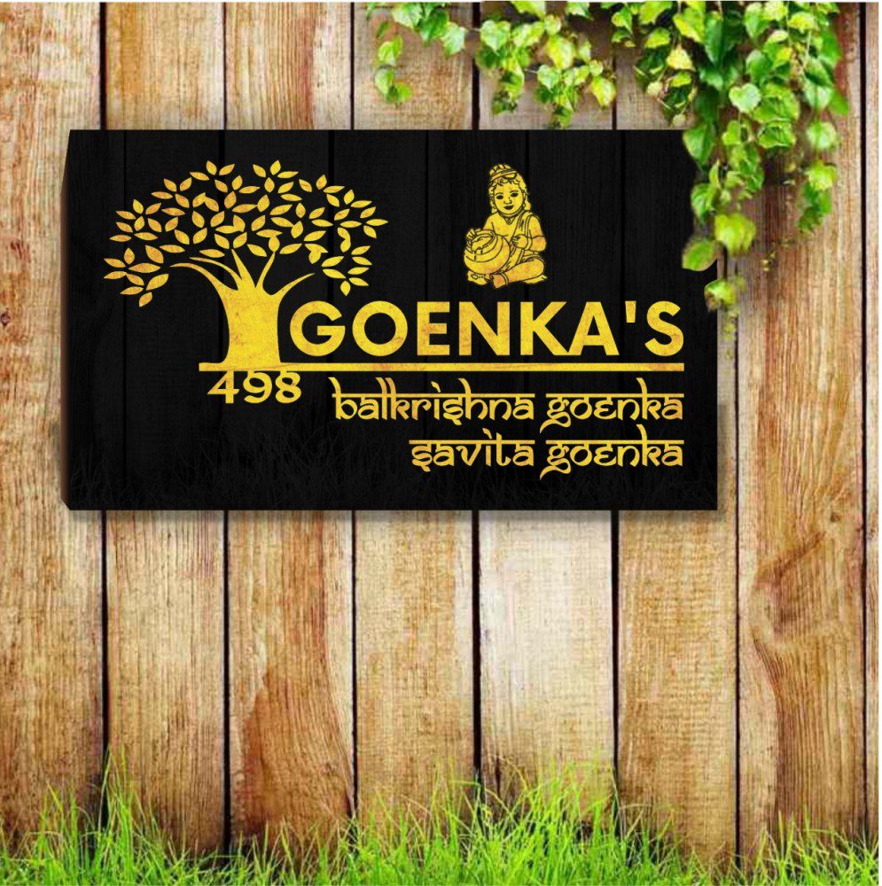 Tree name plate with light