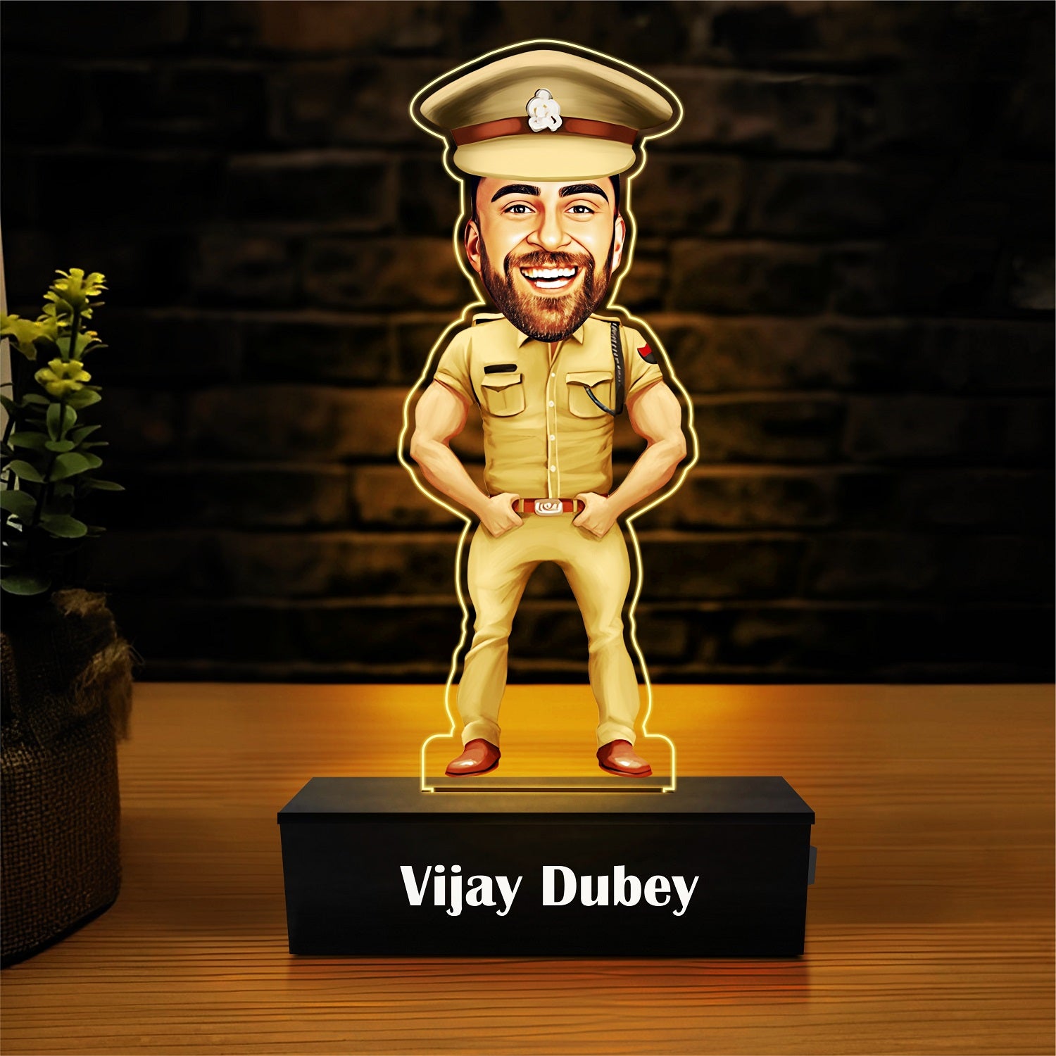 The Real Singham: Personalized Caricature Gift for Police Officers