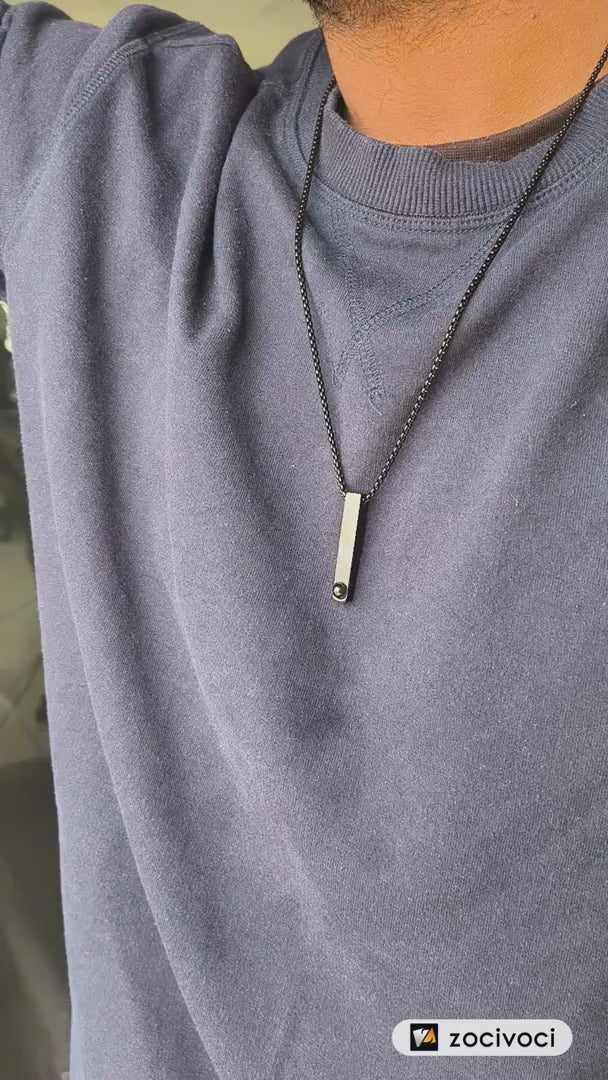 Zoci Voci Orbit Photo Jewellery Necklace – Hidden Picture Inside Pendant | Waterproof Stainless Steel Photo Necklace | Gift for Husband, Wife & Couples