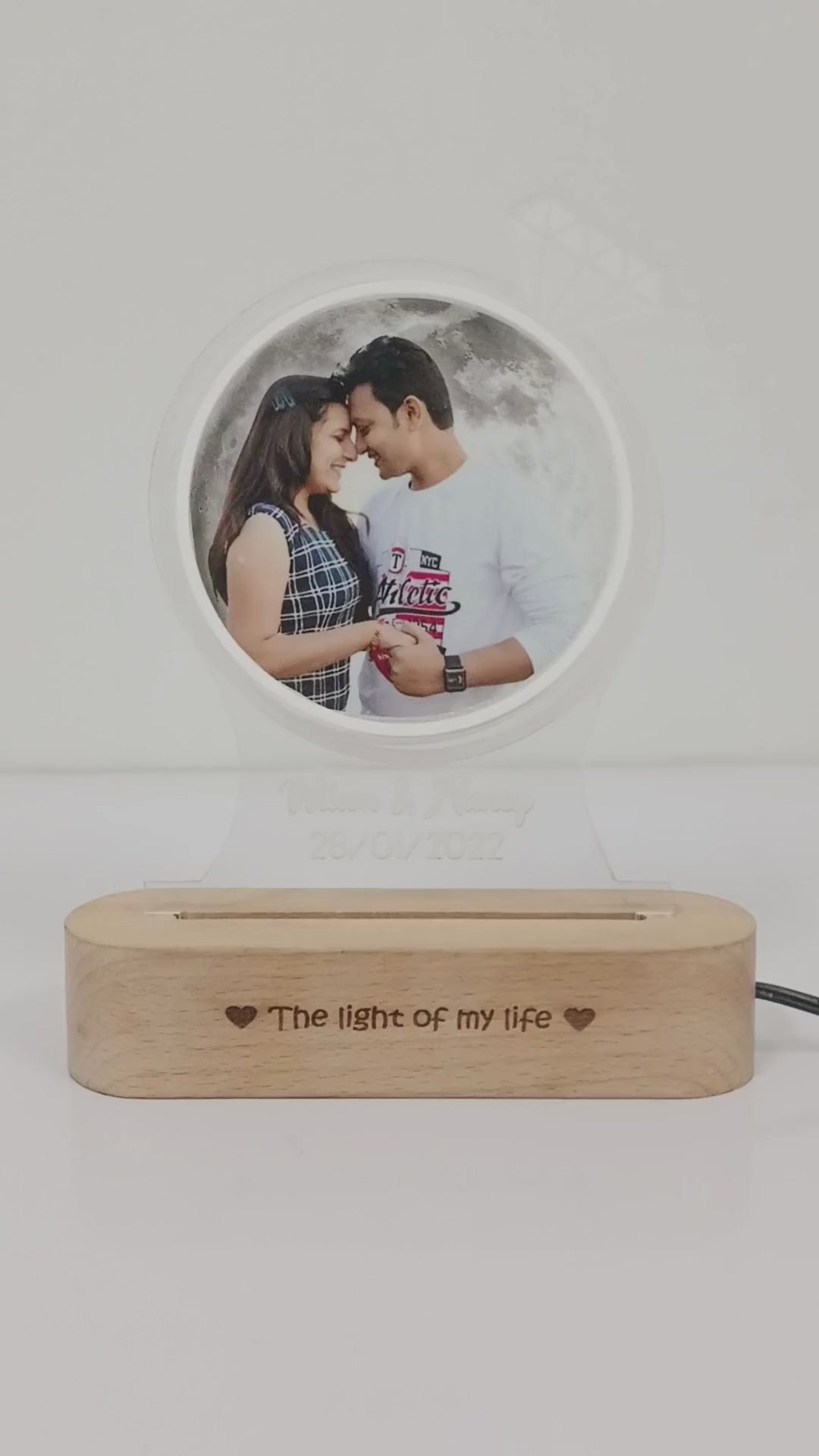 Engagement gift – Photo moon lamp