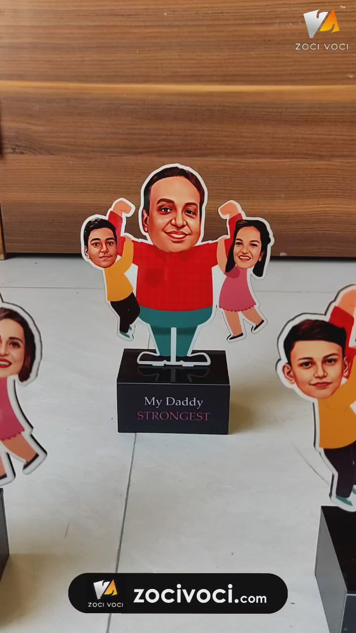 Strongest Daddy – Photo Caricature for Dad (5 - Kids)