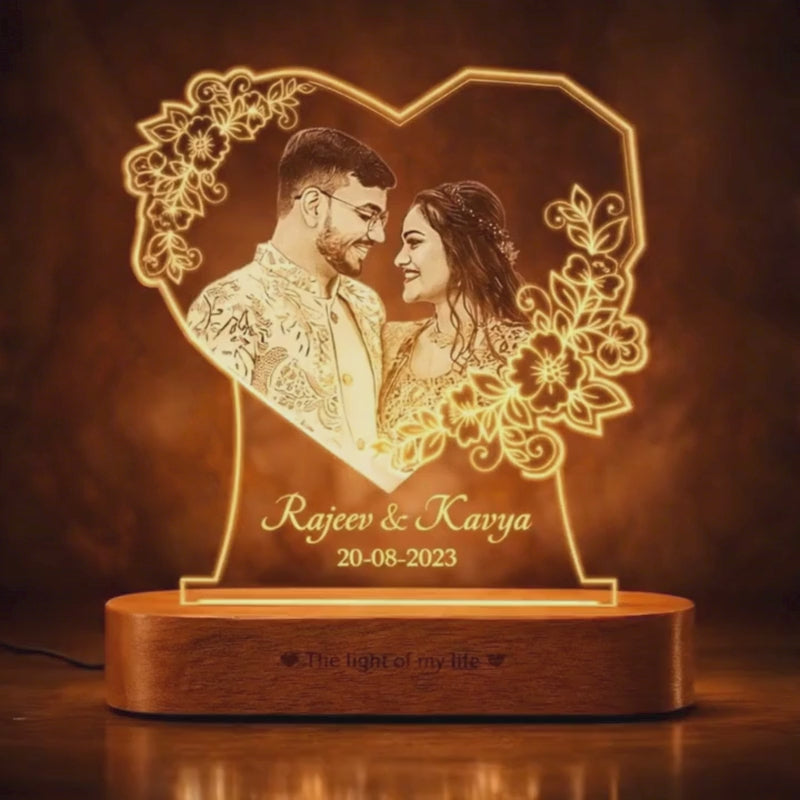 Radiant Love: Personalized Photo Glow Lamp