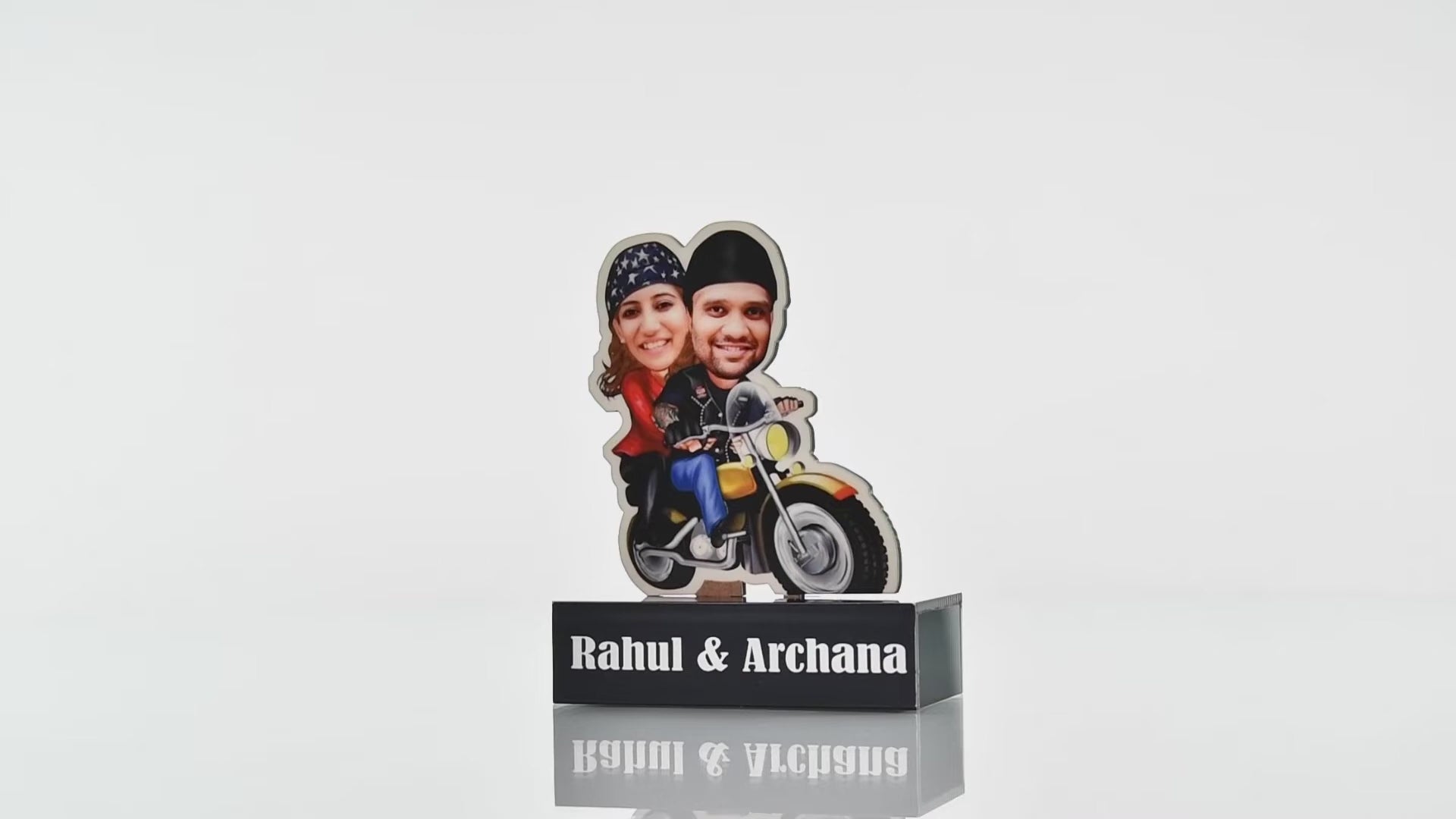 Personalized Travel loving couple caricature standee