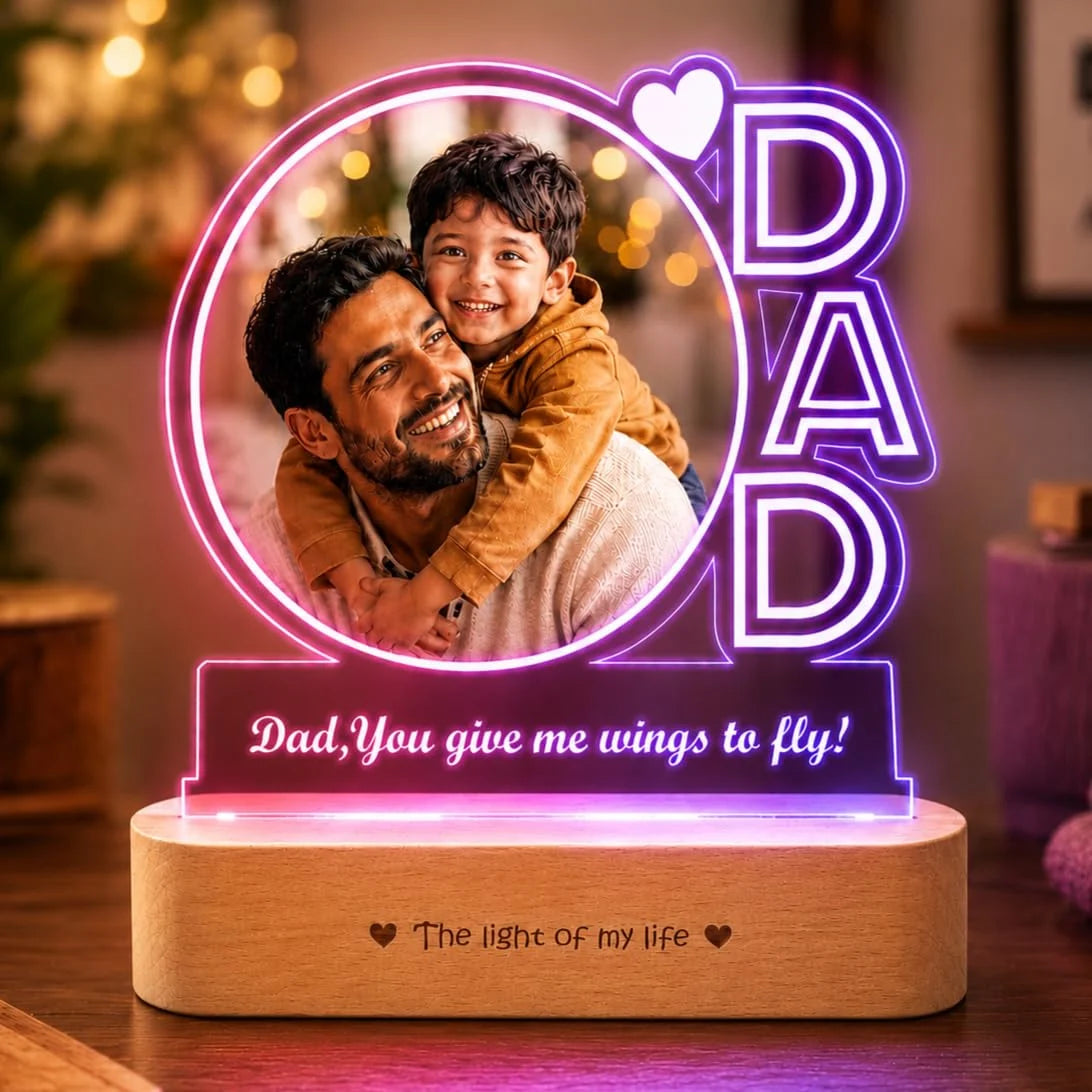 Dad & Me Lamp: Dad's Special Photo Frame Lamp