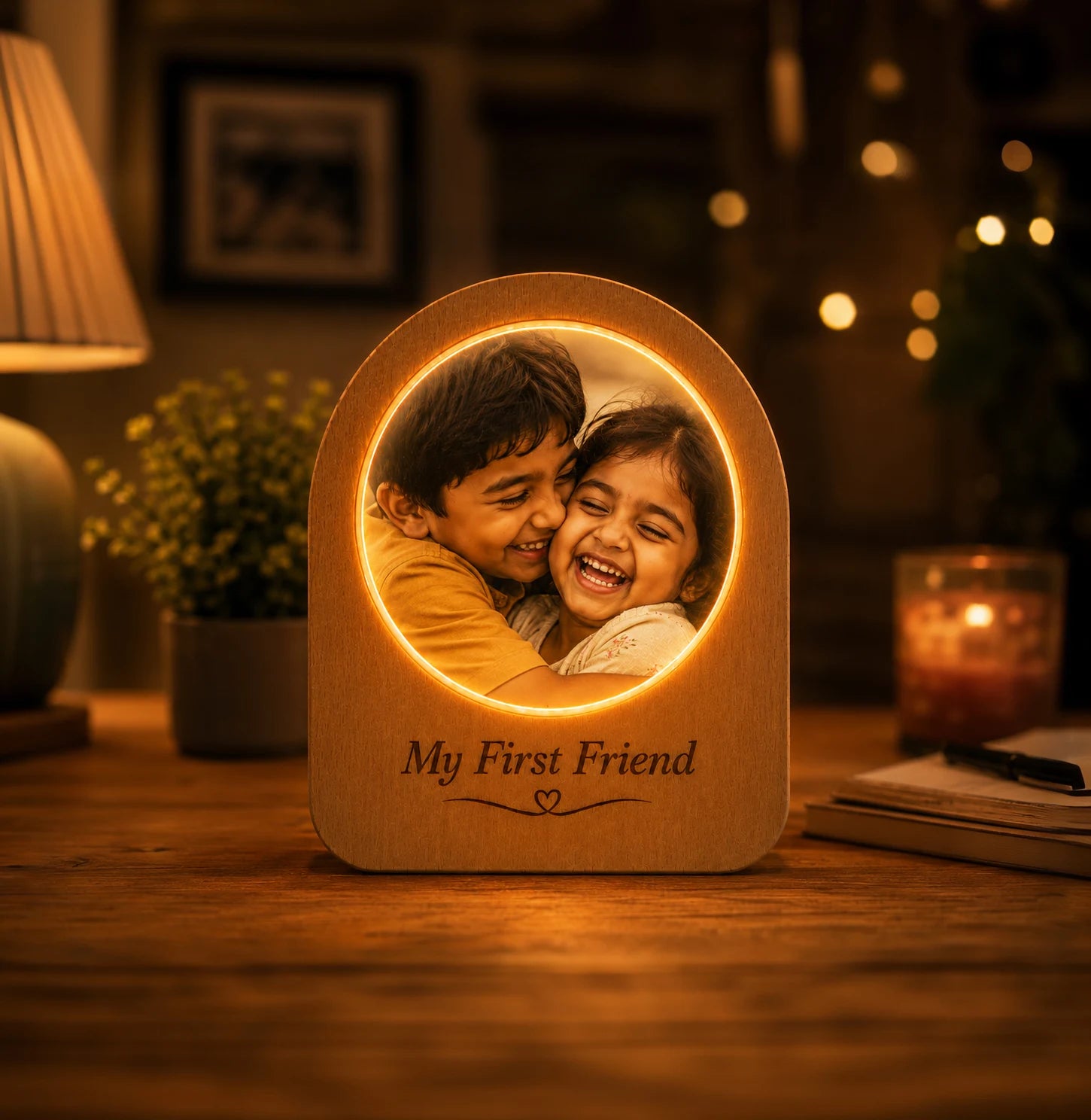 My First Friend™ | Personalized Brother & Sister Photo Lamp