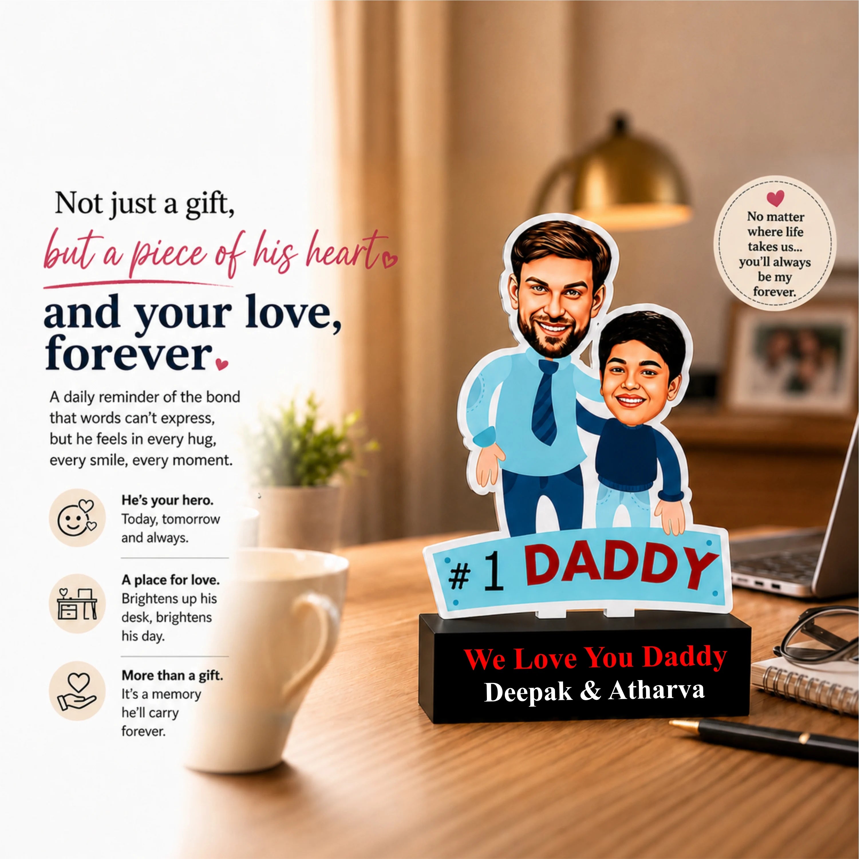 Dad's Carbon Copy - Father's Day Gift Caricature