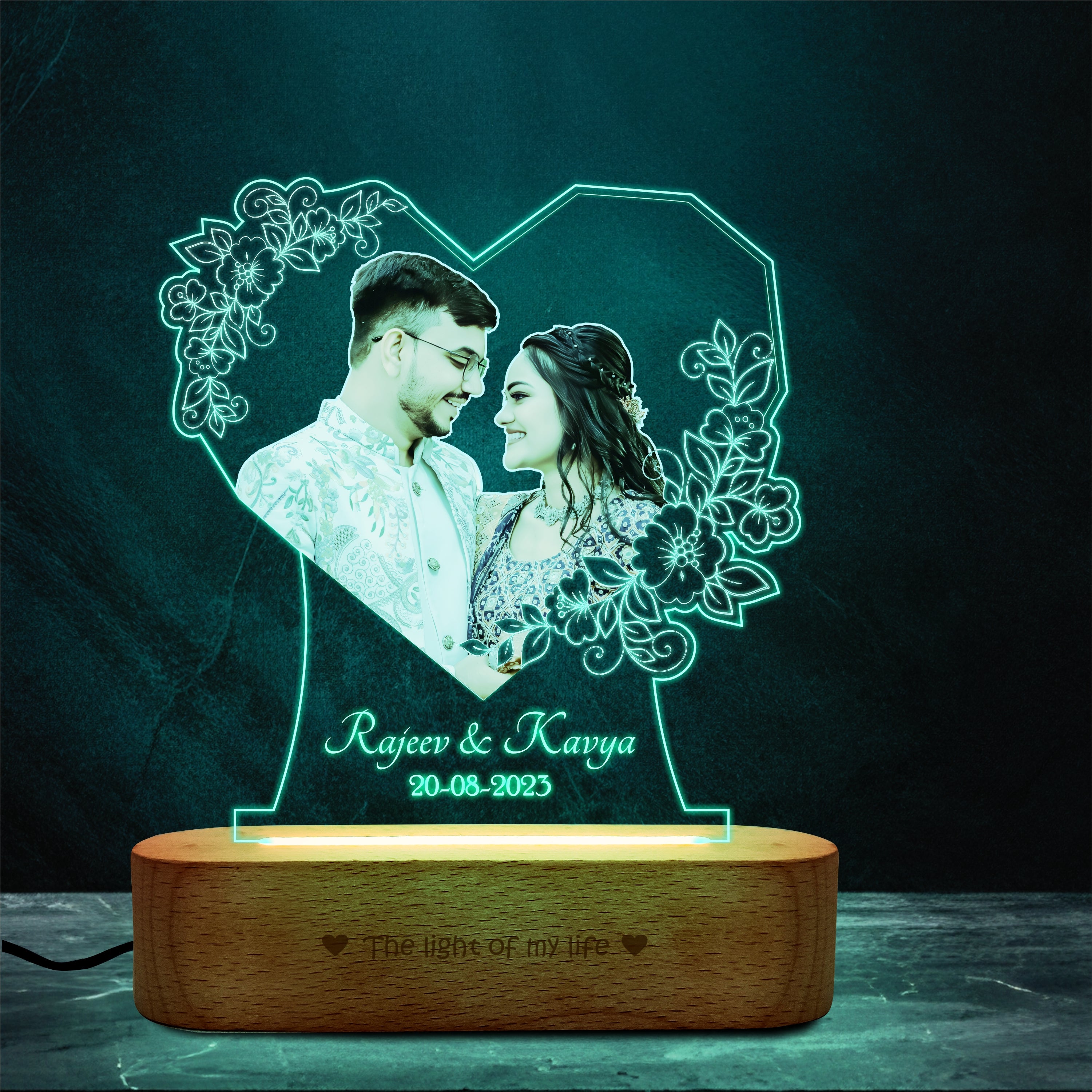 Radiant Love: Personalized Photo Glow Lamp