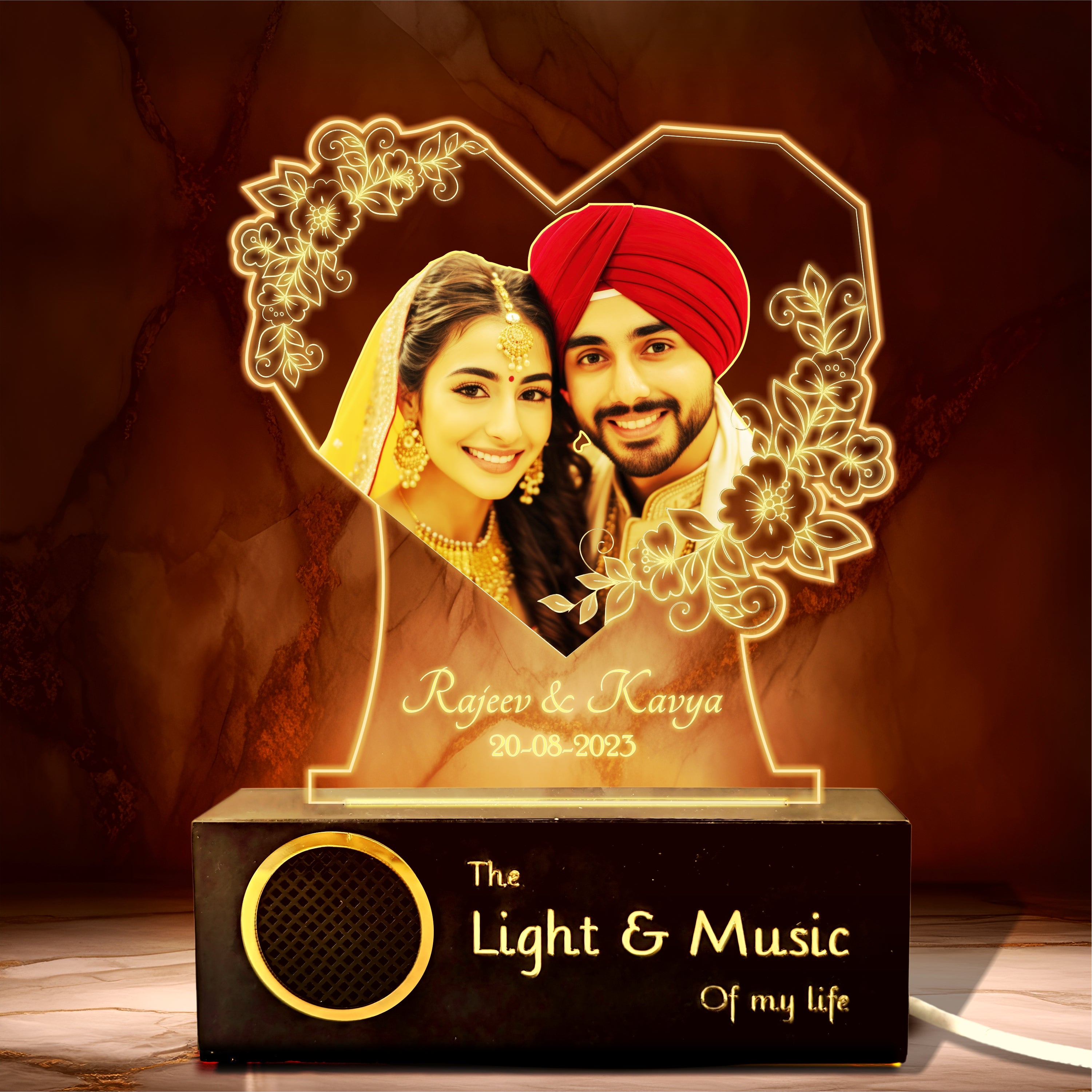 Radiant Love: Personalized Photo Glow Lamp