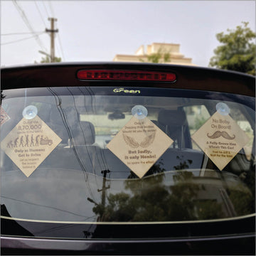 Traffic Gyan - Set of 3 rear glass car accessories