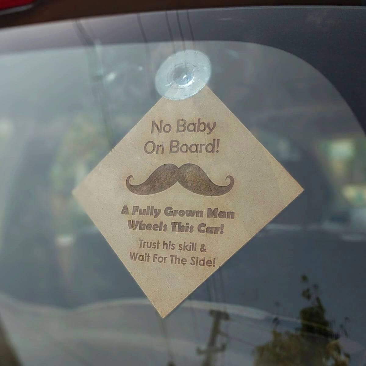 No Baby on Board - Rear glass car accessory.