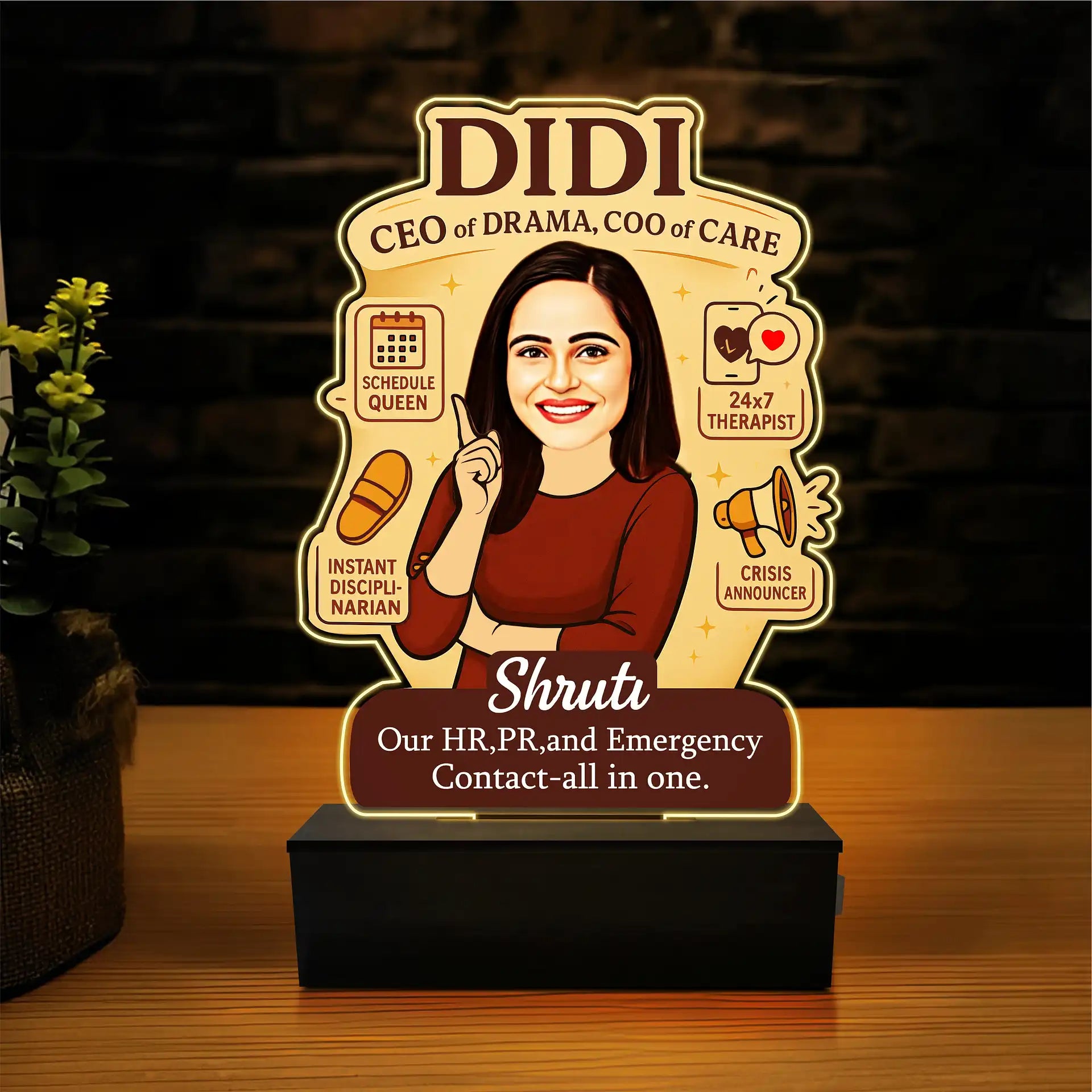 Didi – CEO of Drama, COO of Care | Funny Gift for Elder Sister | Personalized Caricature Standee