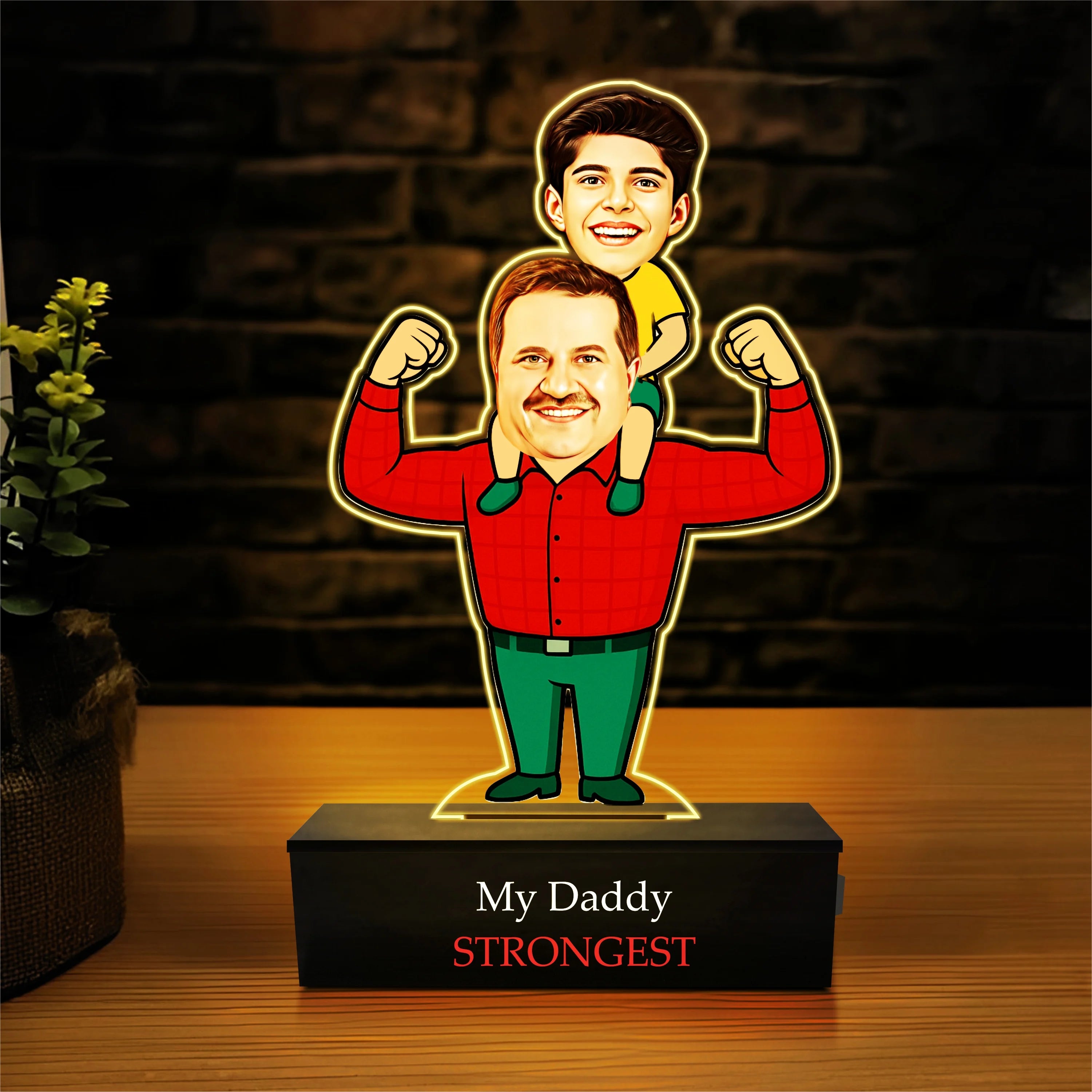 Strongest Daddy – Photo Caricature for Dad (1 - Kid)