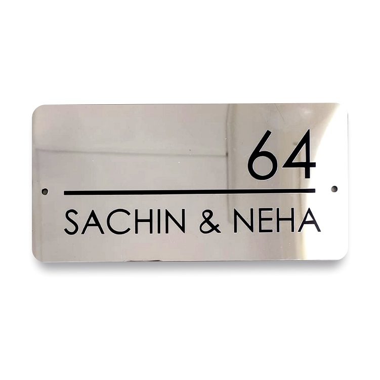 Splendid Silver - Acrylic name plate for home