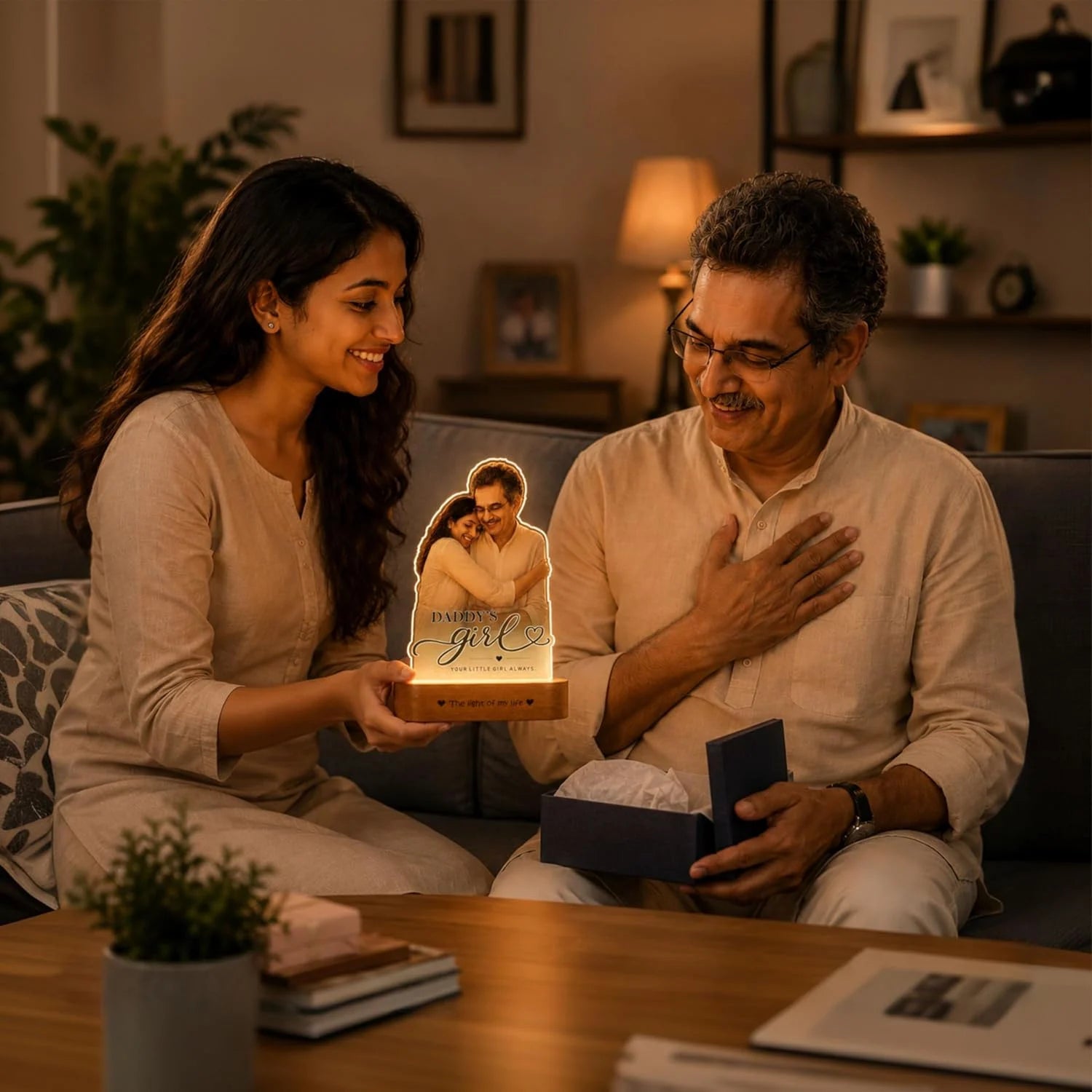 Daddy’s Girl Personalized Photo Lamp for Dad