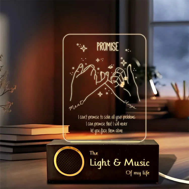 "Promise in Light" Personalized Engraved Couple Lamp