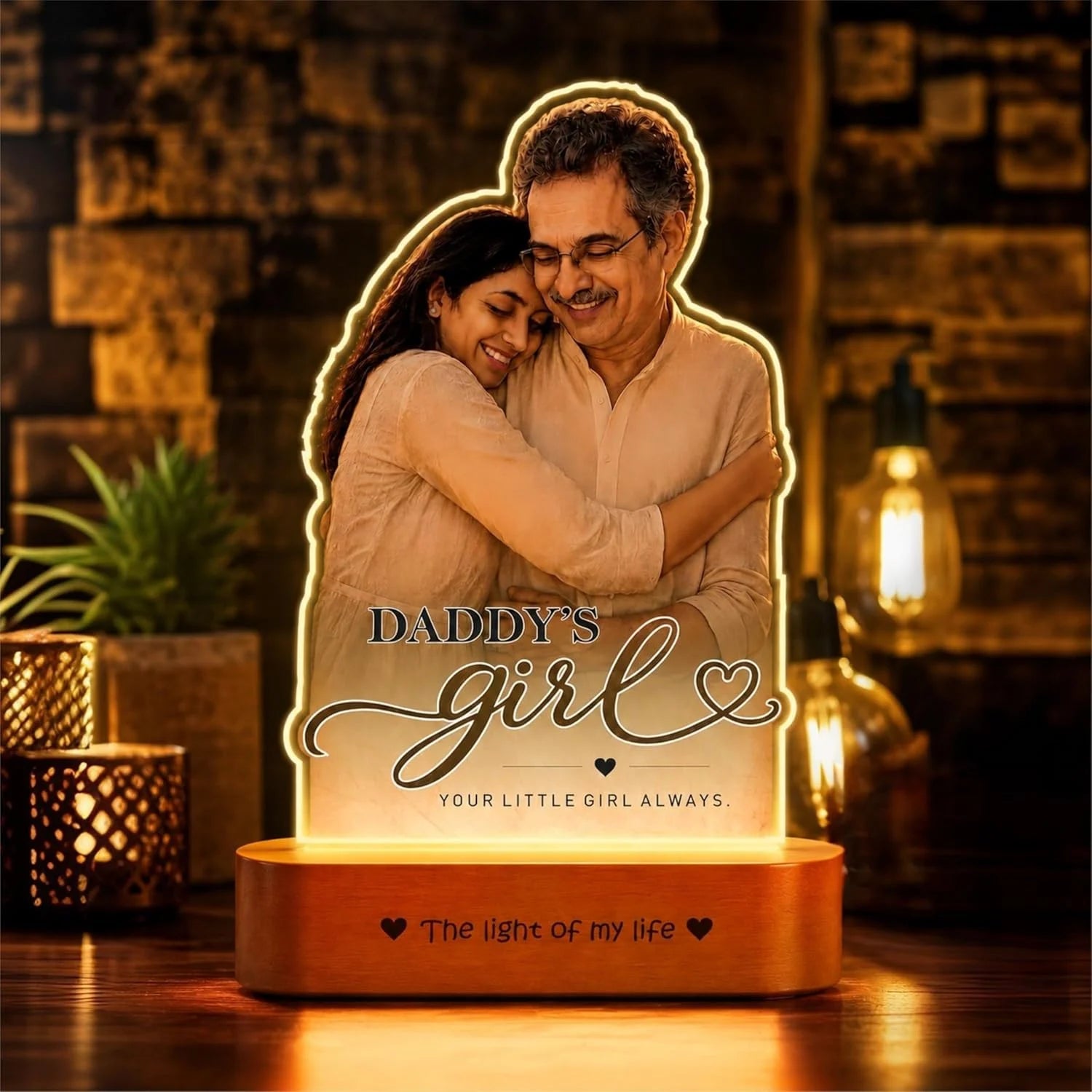 Daddy’s Girl Personalized Photo Lamp for Dad