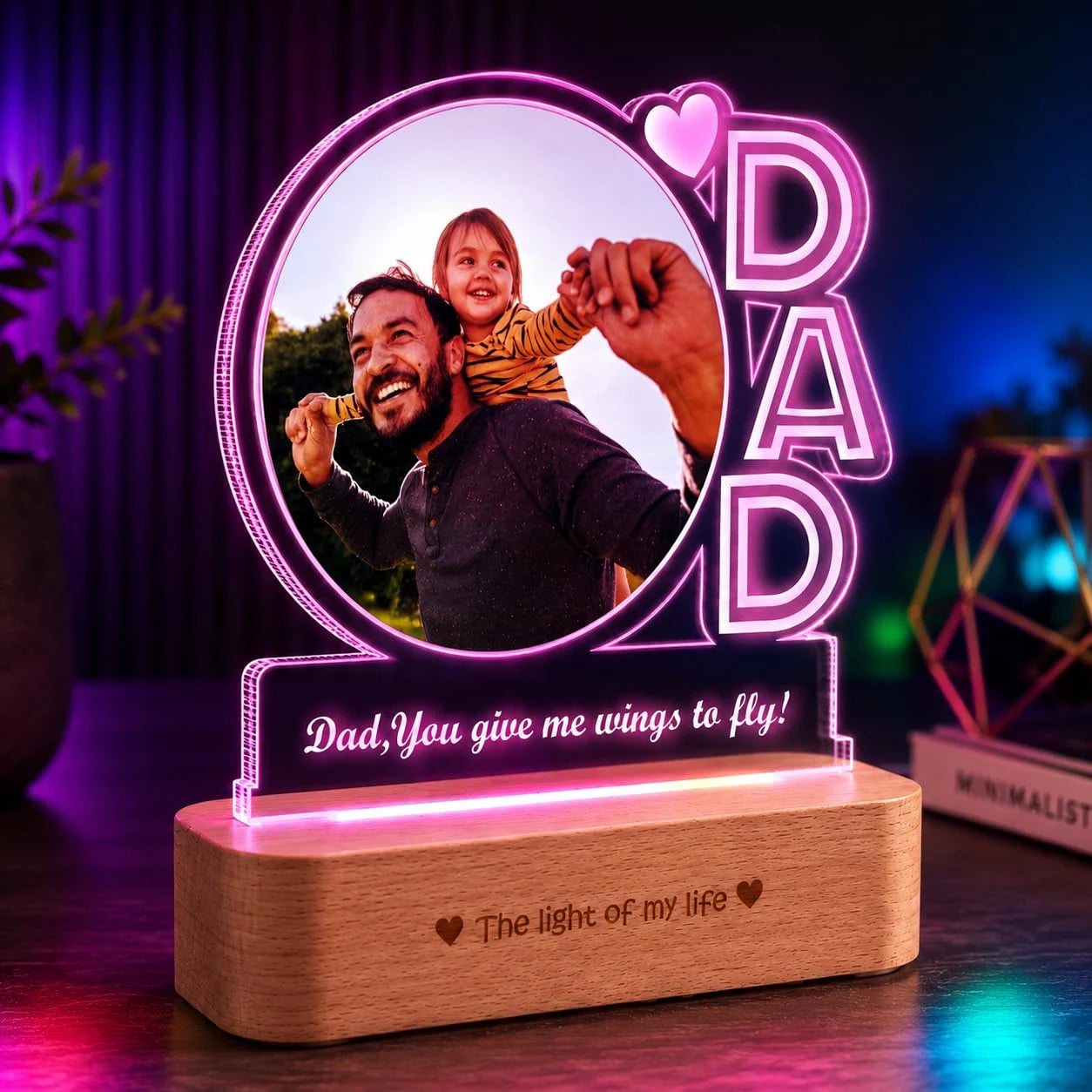 Dad & Me Lamp: Dad's Special Photo Frame Lamp