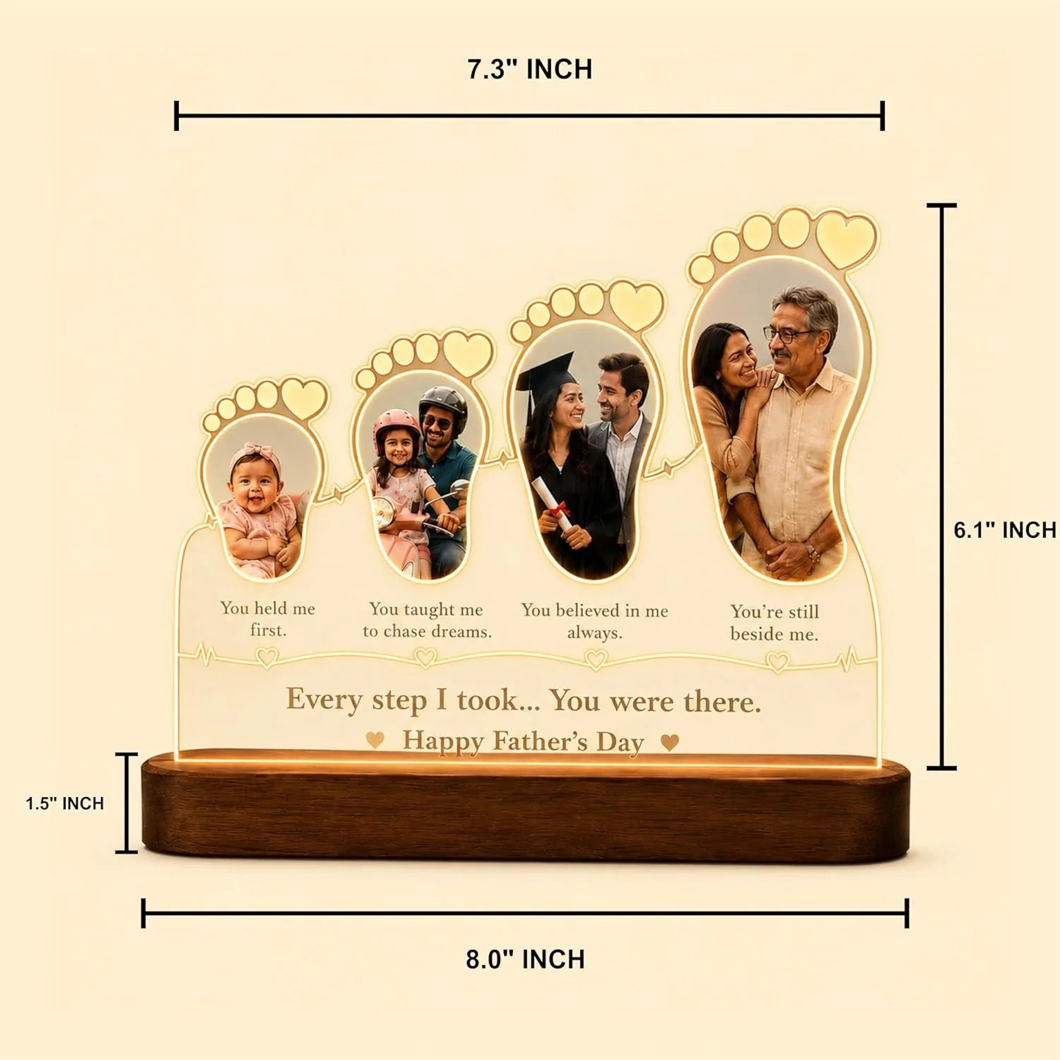 Every Step You Were There Personalized Lamp for Dad