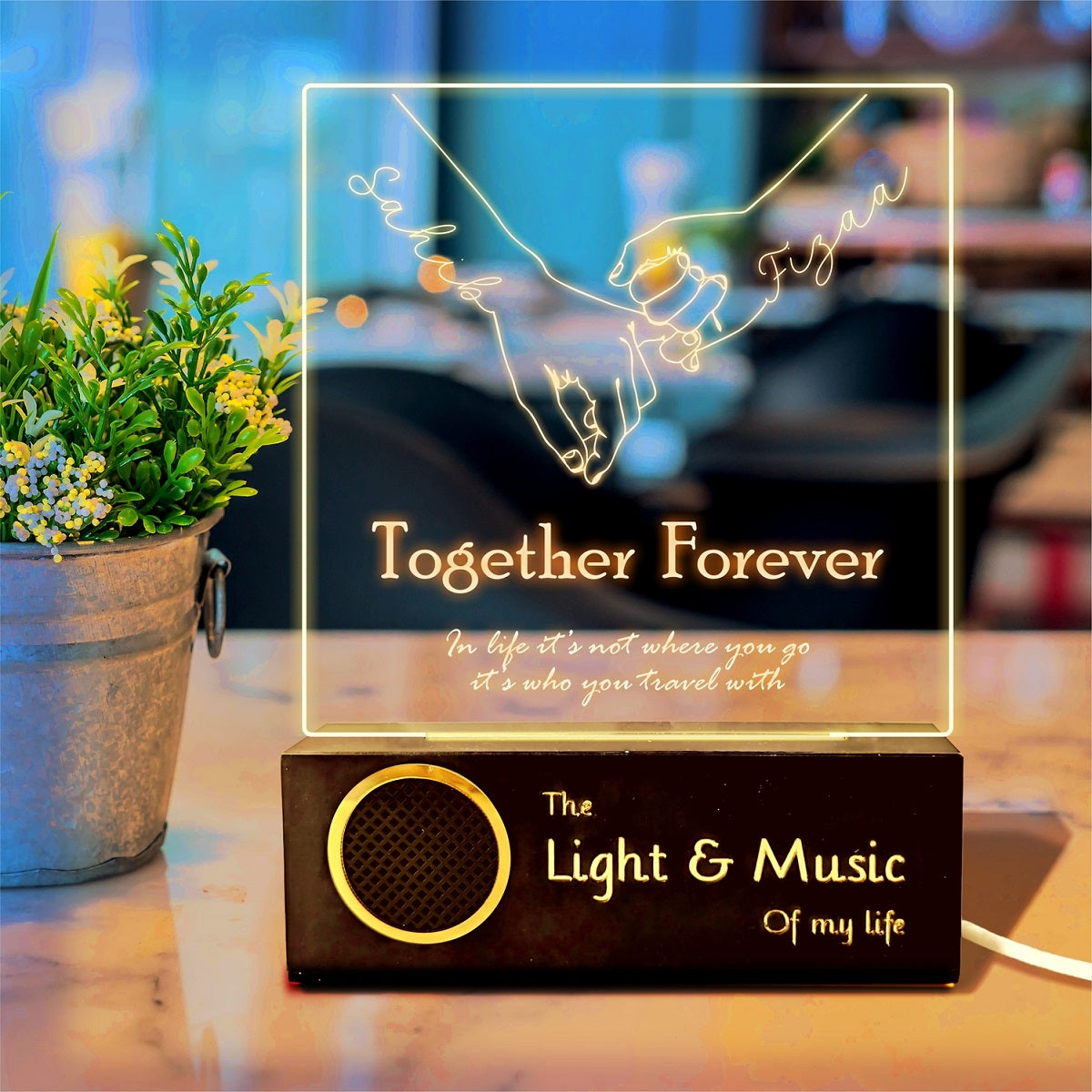 Eternal Companion Personalized Names Lamp