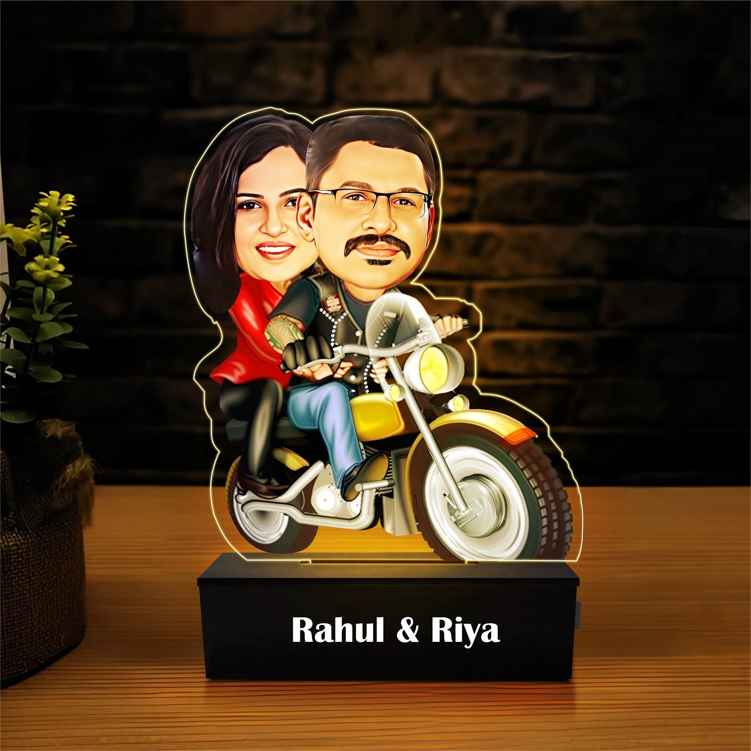 Personalized Travel loving couple caricature standee