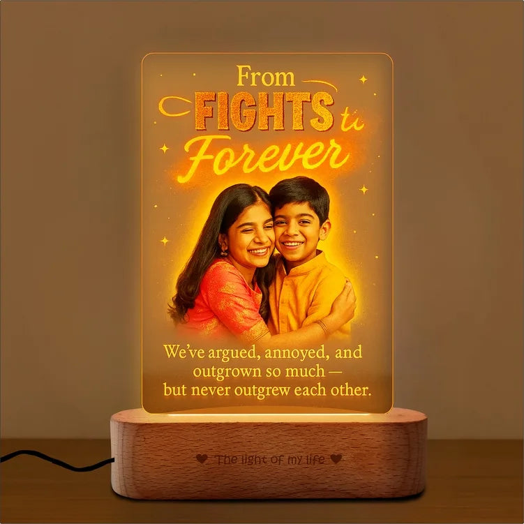From Fights to Forever – New Rakhi Gift | Personalized LED Lamp for Raksha Bandhan