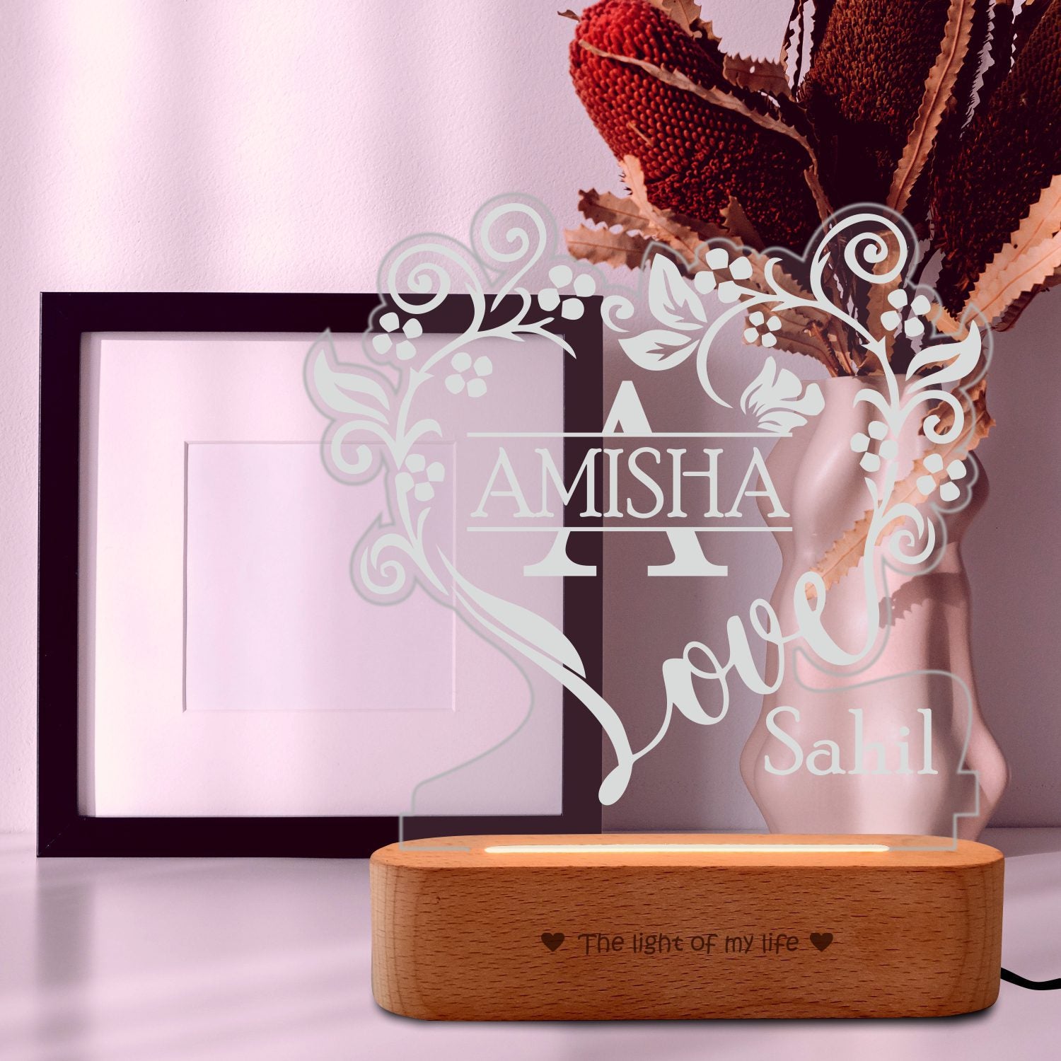 Hidden love couple gift lamp