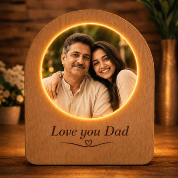 Love You Dad Personalized Wooden Photo Lamp