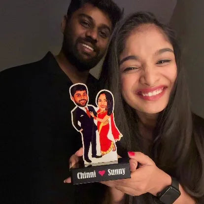 Dashing couple caricature gift