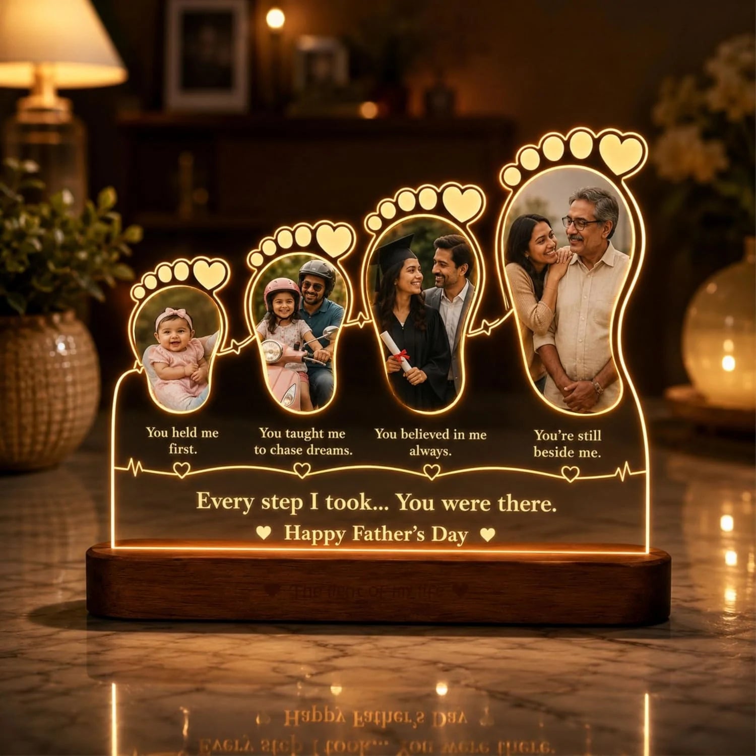 Every Step You Were There Personalized Lamp for Dad