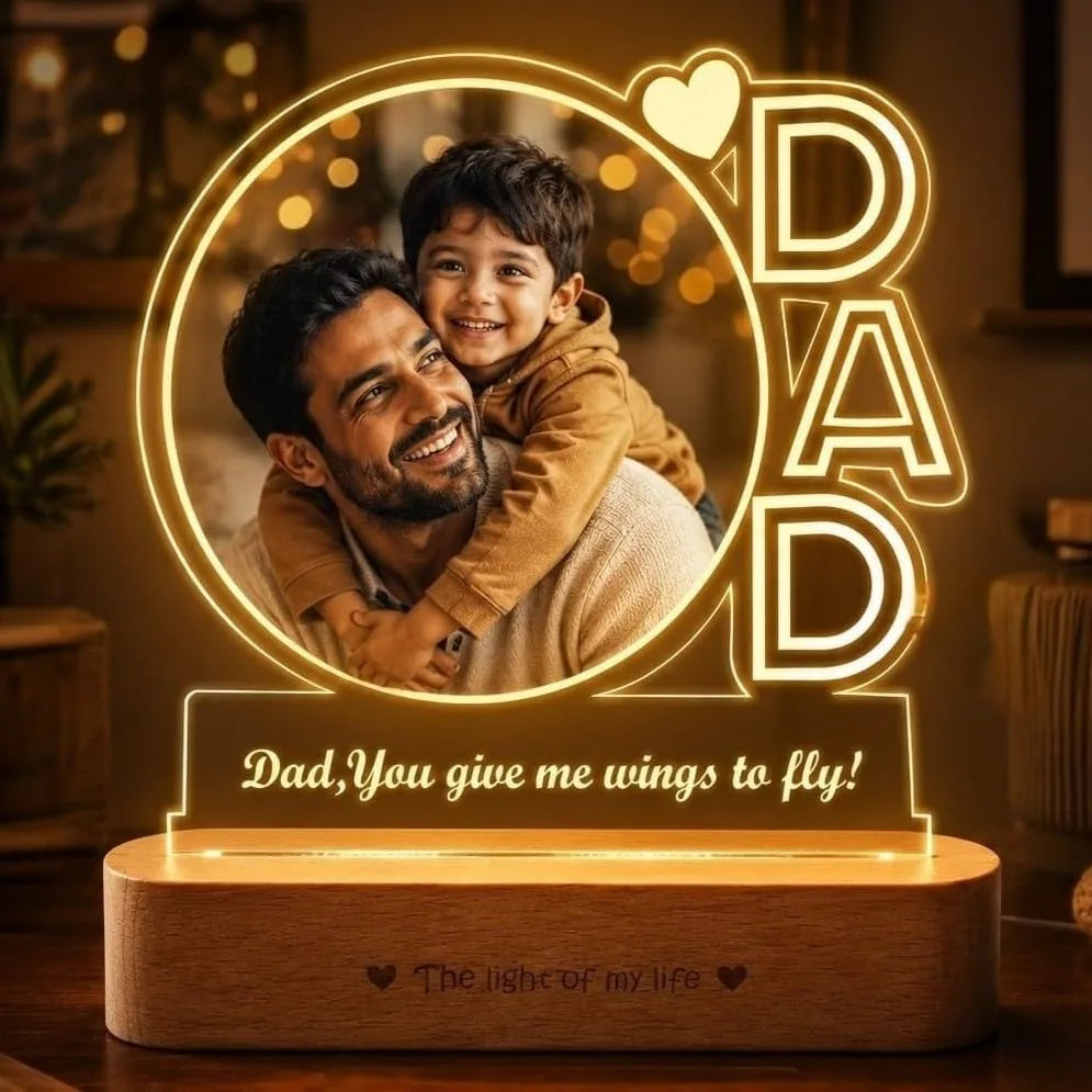 Dad & Me Lamp: Dad's Special Photo Frame Lamp