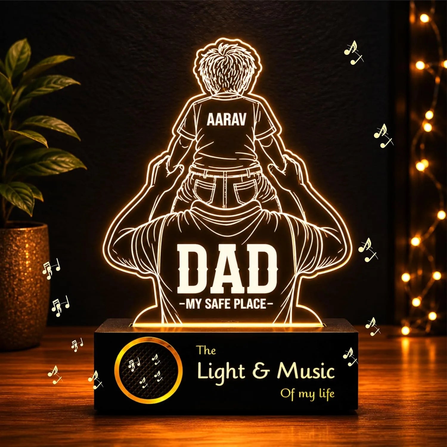 The World You Showed Me – Personalized Dad Lamp