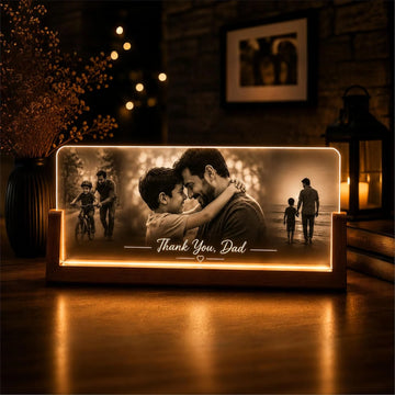 Thank You Dad Personalized 3 Photo Memory Lamp