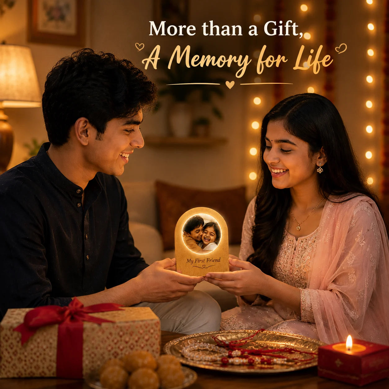 My First Friend™ | Personalized Brother & Sister Photo Lamp