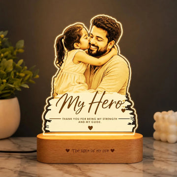 My Hero Personalized Photo Lamp for Dad