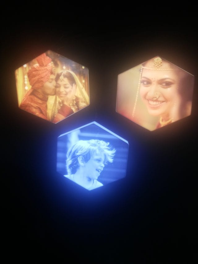LED wall frame with unique Hexagon shape Personalized photo frame
