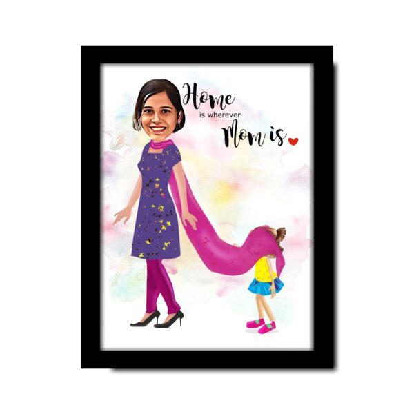 Home is wherever Mom is – Personalized Caricature Frame