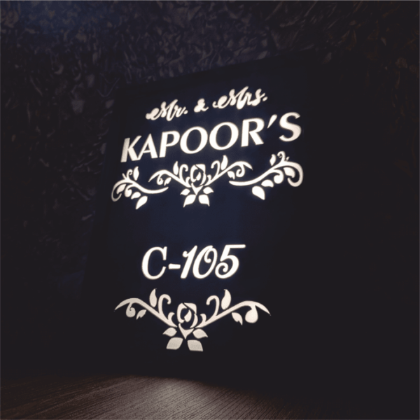 name plate with light
