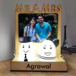 Happy couple egg lamp -wedding photo frame