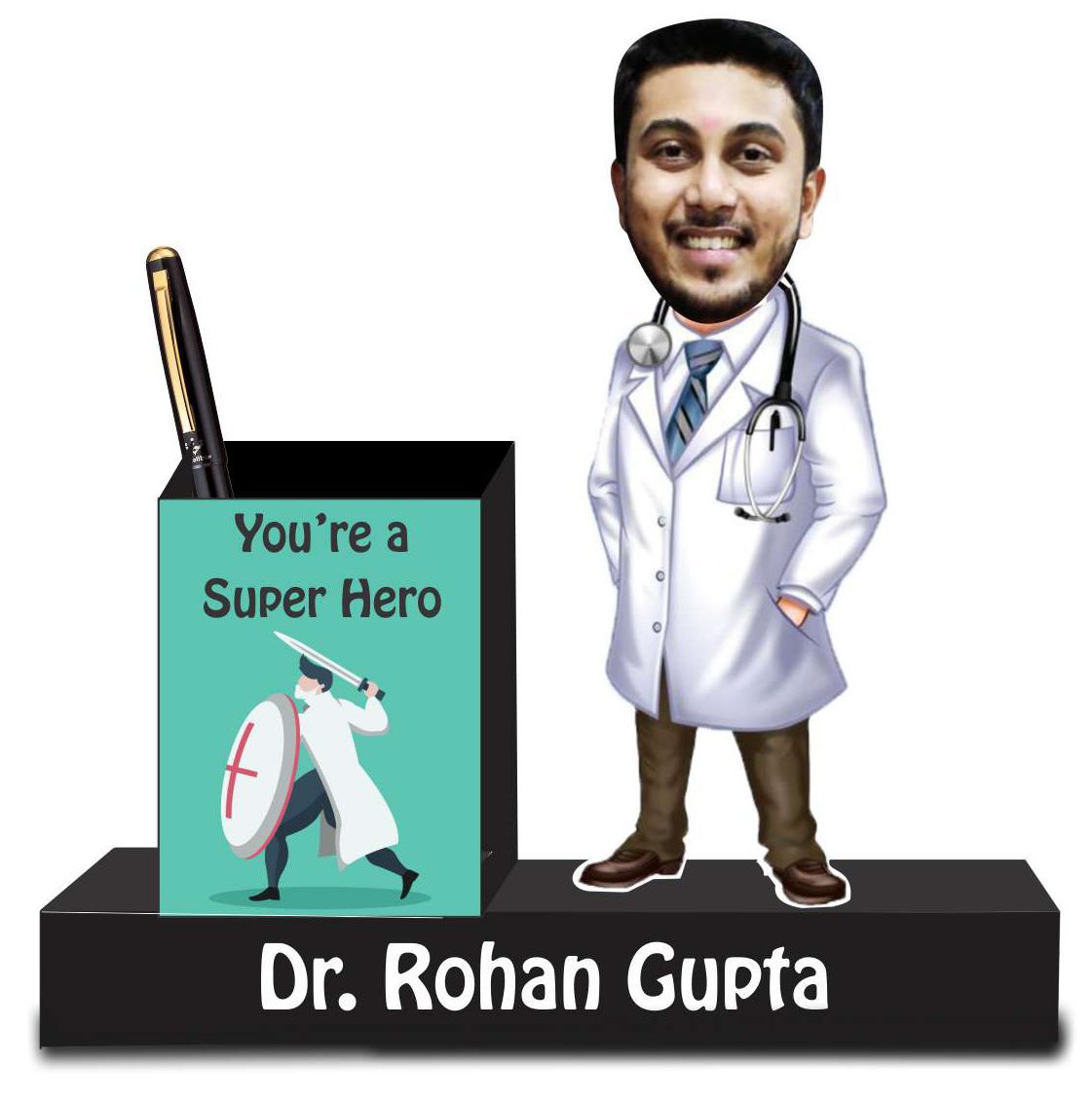 A Unique Gifts for Doctors - Caricature Standee With Pen Stand