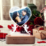 Illuminate Your Love Story with the Acrylic Photo Lamp - Engraved Cupid Edition