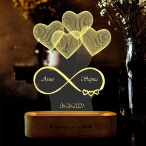 LED heart lamp with names