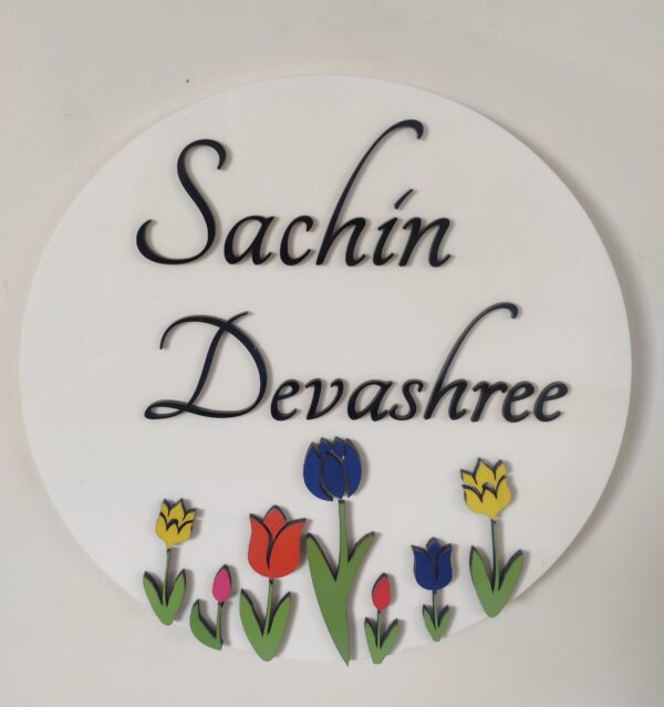 Refreshing FLORAL Name Plate