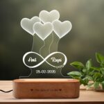 anniversary gift heart engraved lamp