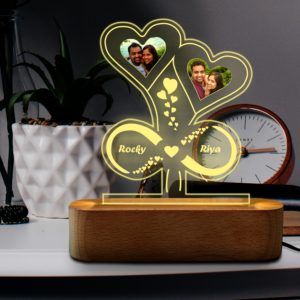 LED Heart Lamp with personalized Name and Photos Perfect Gift for Anniversary